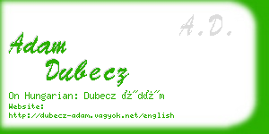 adam dubecz business card